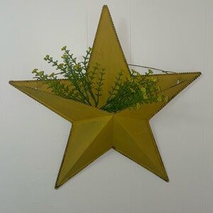 Star Hanging Decoration Tin Yellow